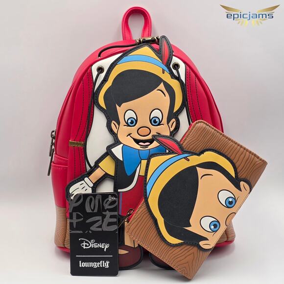 Loungefly Disney Pinocchio Marionette Mini Backpack Set - Picture 1 of 8